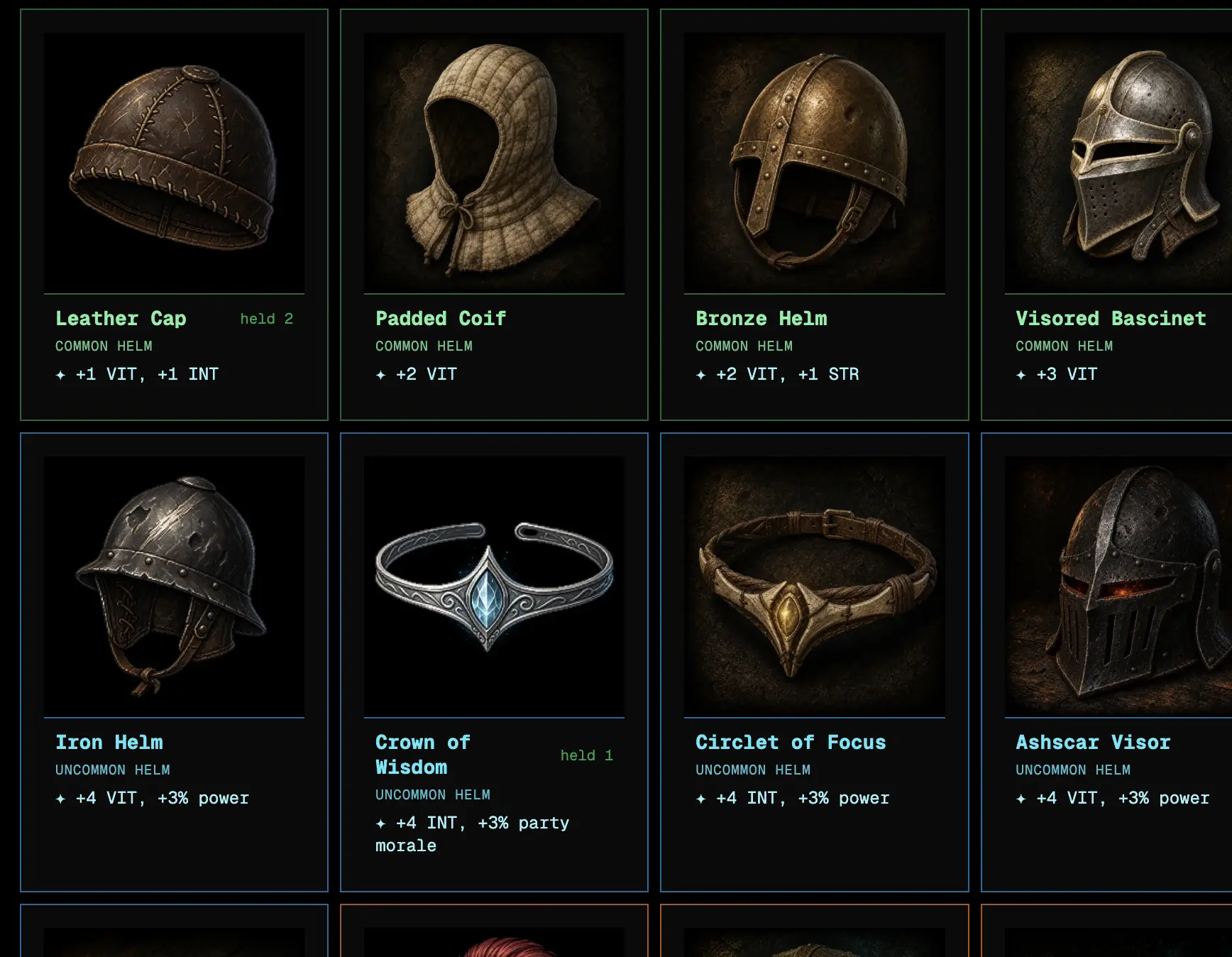 A hero’s equipment armory