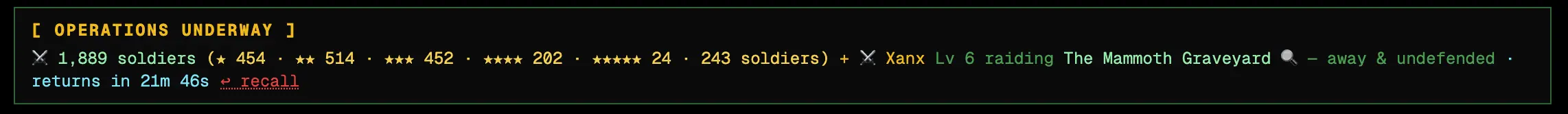 A covert operation summary